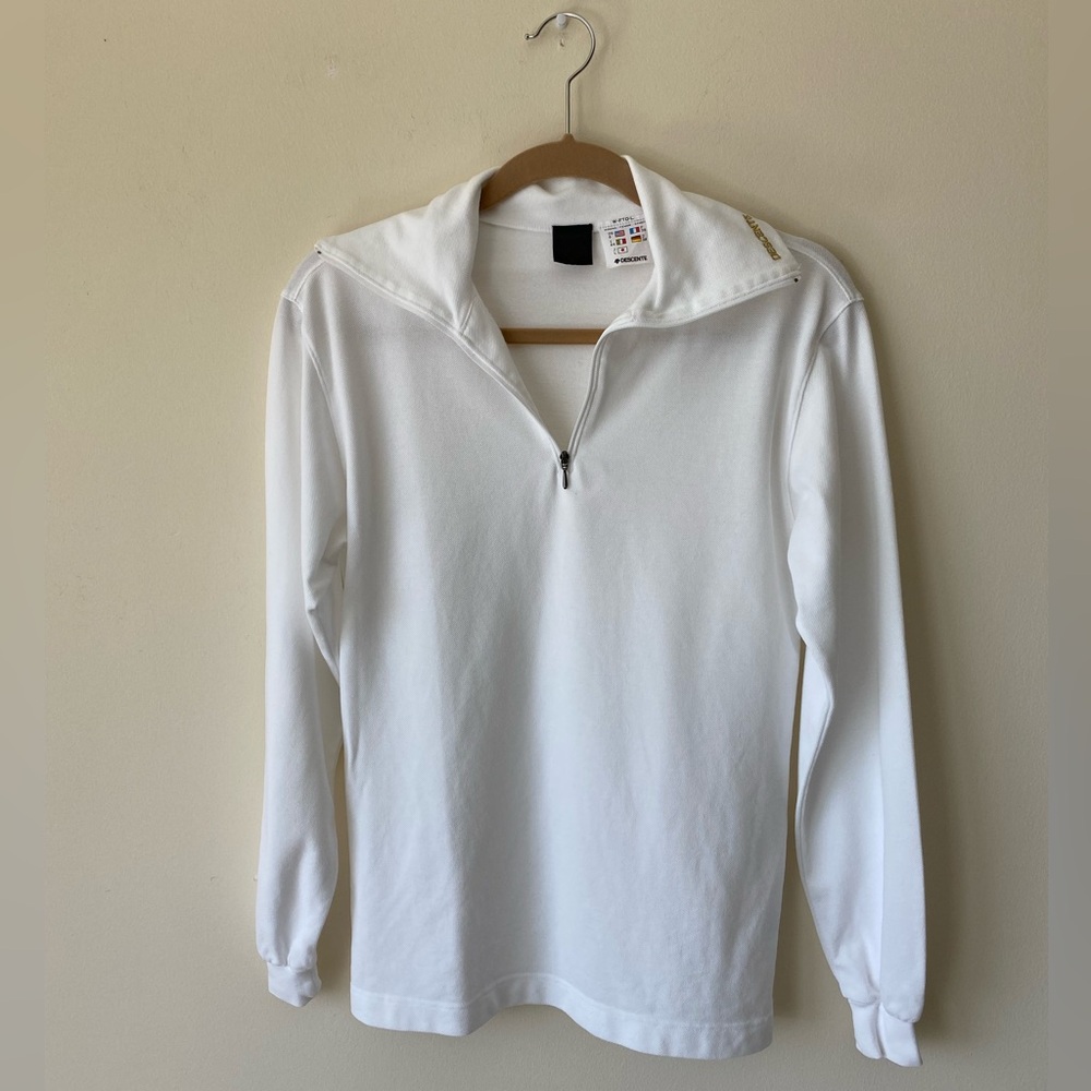 Descente White and Gold Quarter-Zip Pullover